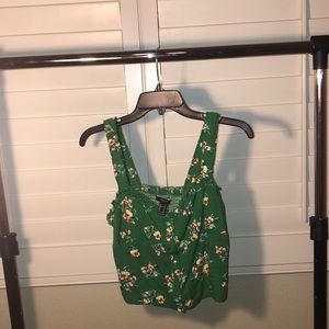 Floral green crop top